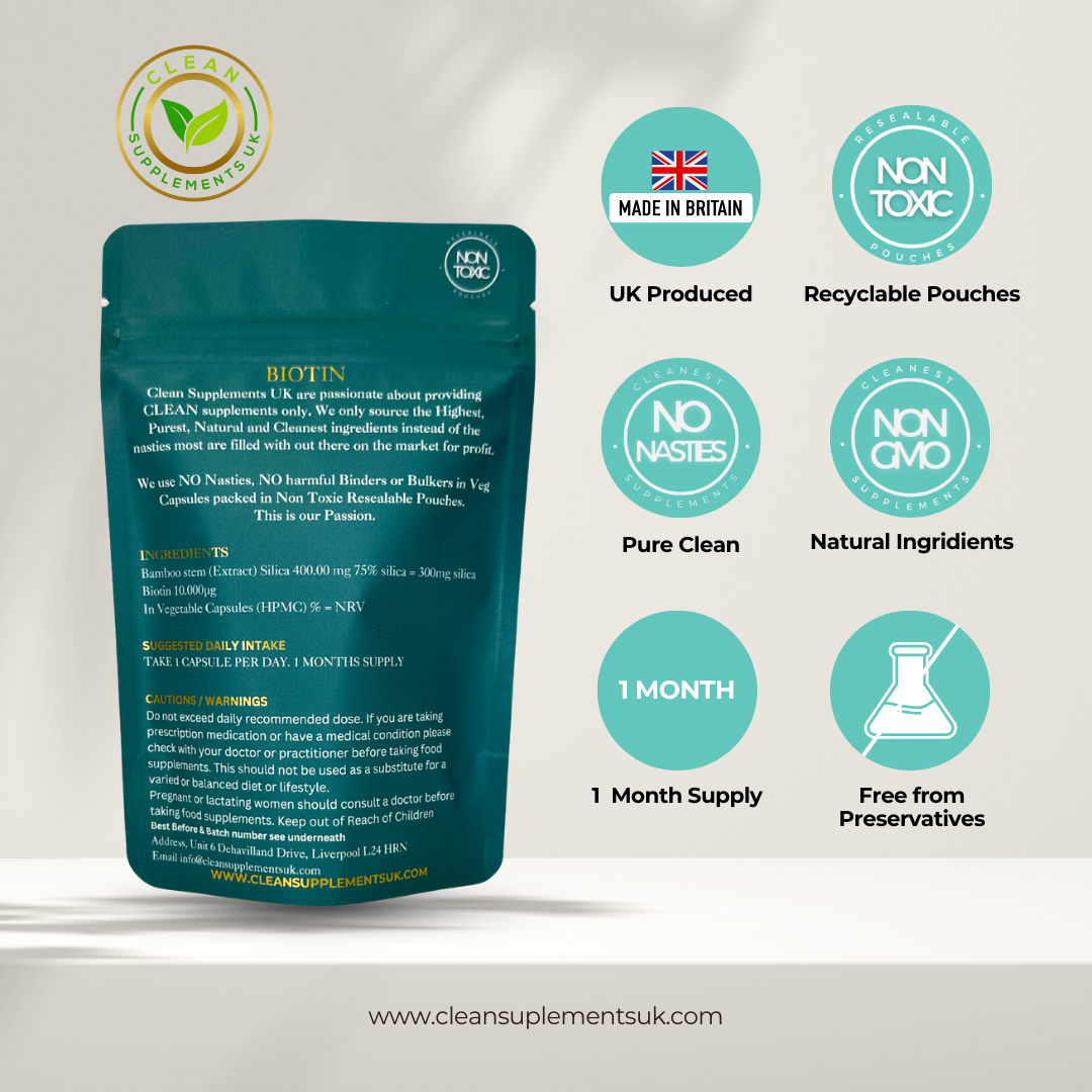 Biotin 10,000 µg | High-Strength Vegan Hair, Skin & Nail Support | Clean Vitamin B7 Supplement