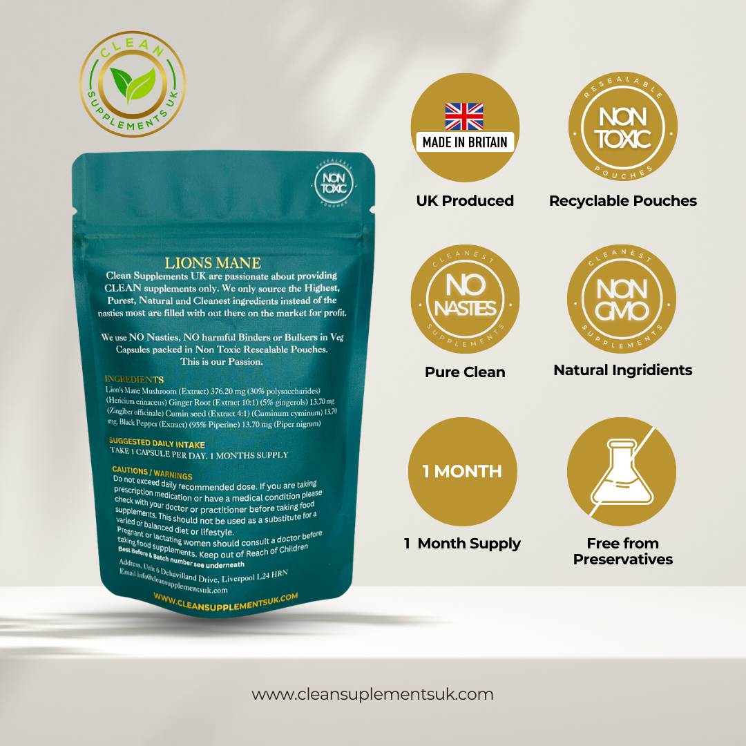 Lion’s Mane Mushroom Complex – Brain, Focus & Mood Support | 30% Polysaccharides Extract