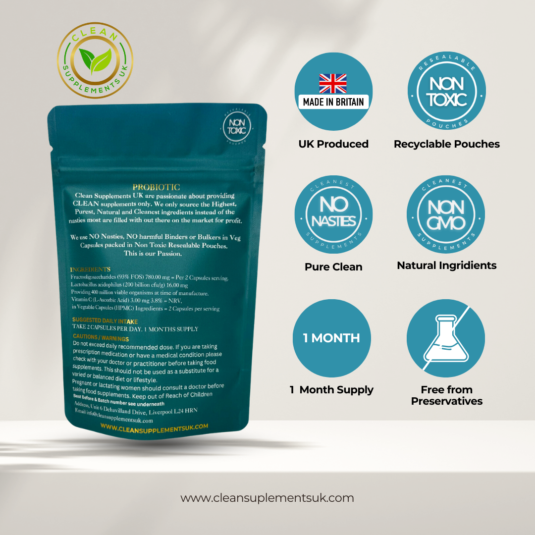 Probiotic 400 Million CFU | Gut, Digestive & Immune Support | Clean UK-Made Capsules
