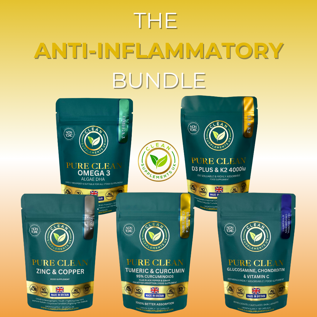 Clean Supplements UK Joint & Mobility Support Stack – Natural Anti-Inflammatory & Cartilage Support, UK-Made Filler-Free Supplements.