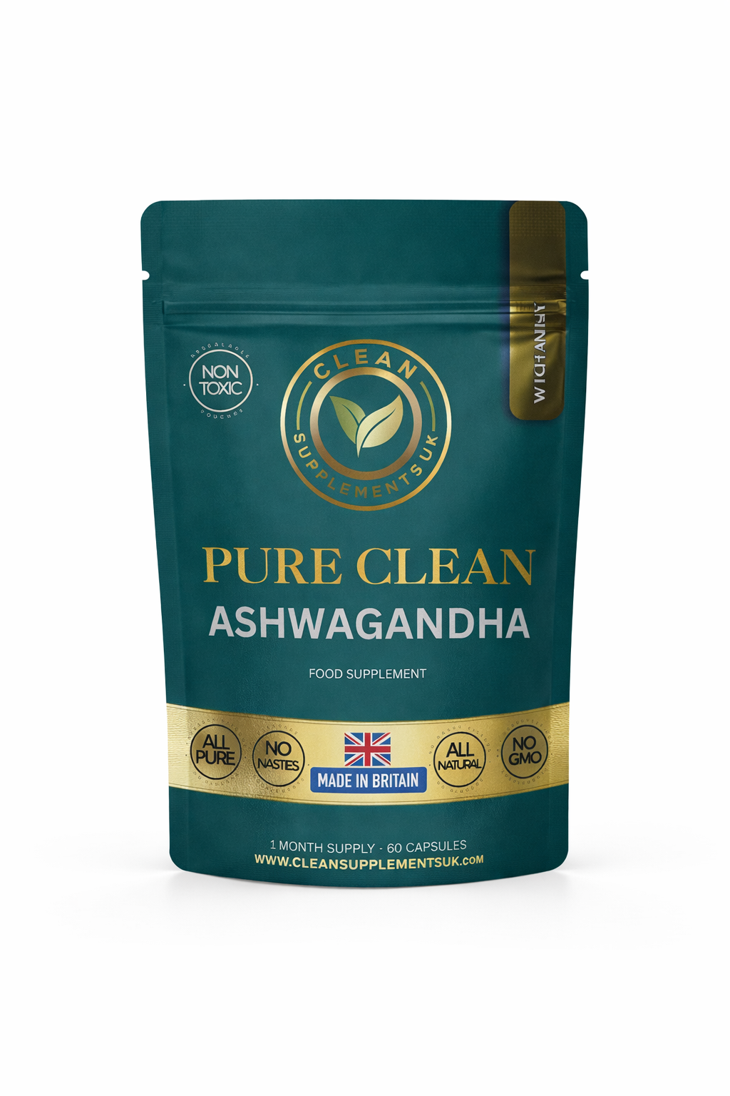 Pure Clean Ashwagandha | Natural Balance, Calm & Energy Support | Clean UK-Made Adaptogen