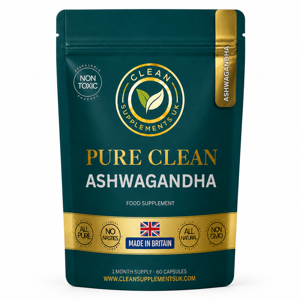 Pure Clean Ashwagandha Capsules UK – No Fillers, No Binders, No Nasties british supplements clean supplements uk