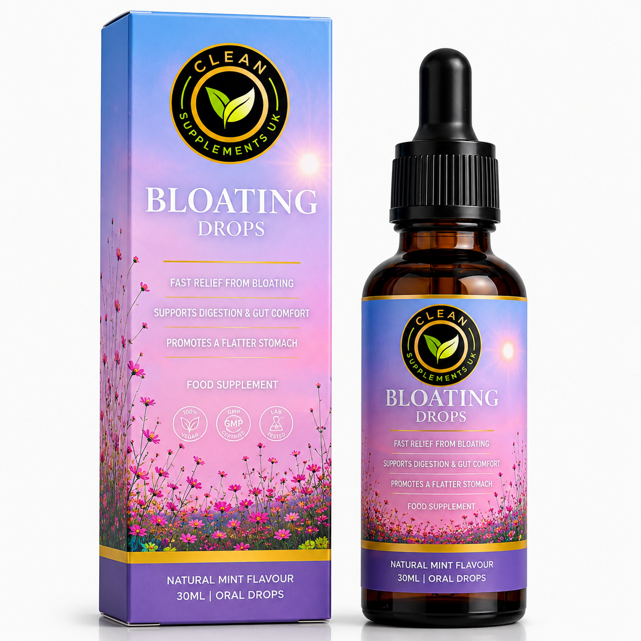 Pure Clean Bloating Drops | Daily Bloating, Digestion & Gut Comfort Support