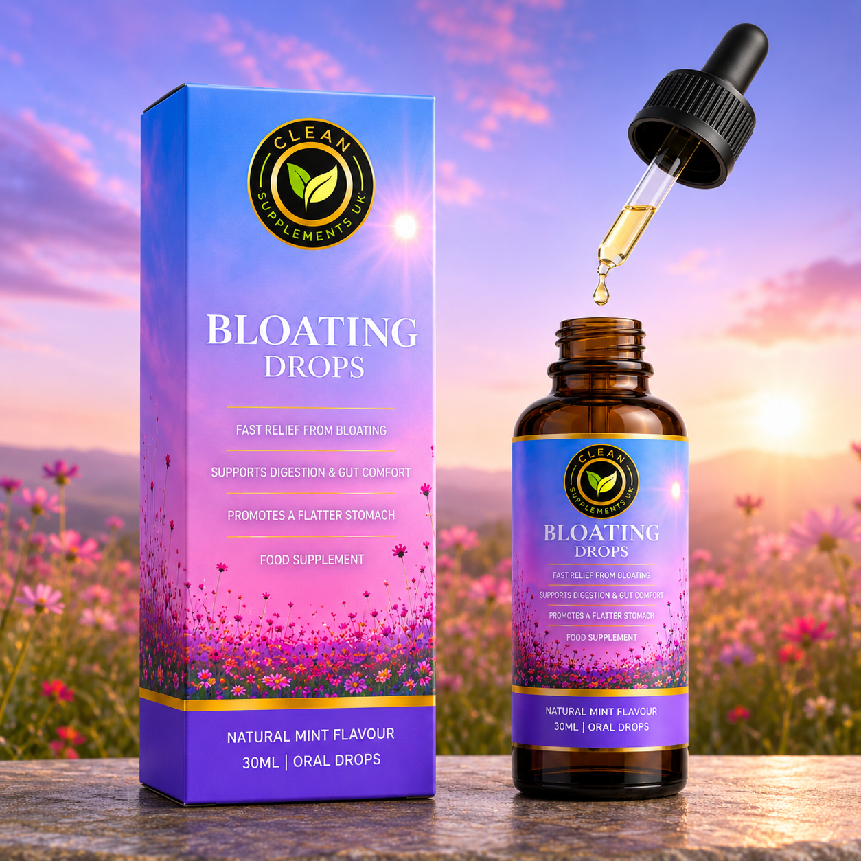Pure Clean Bloating Drops | Daily Bloating, Digestion & Gut Comfort Support