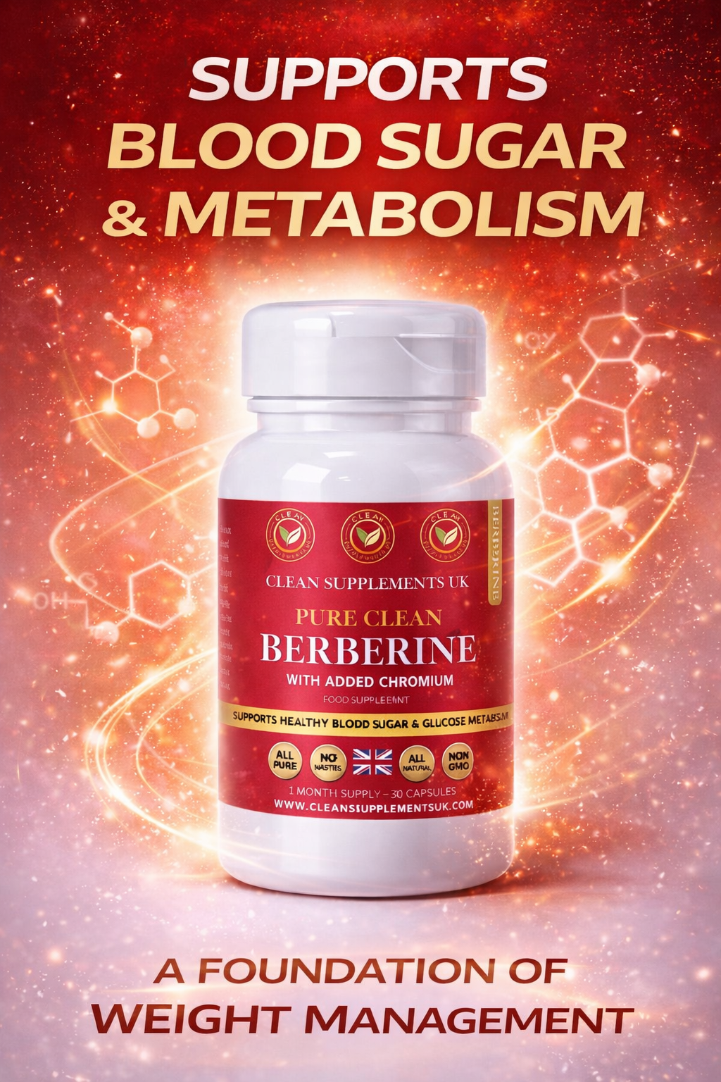 Clean Berberine supplement UK blood sugar and metabolism support