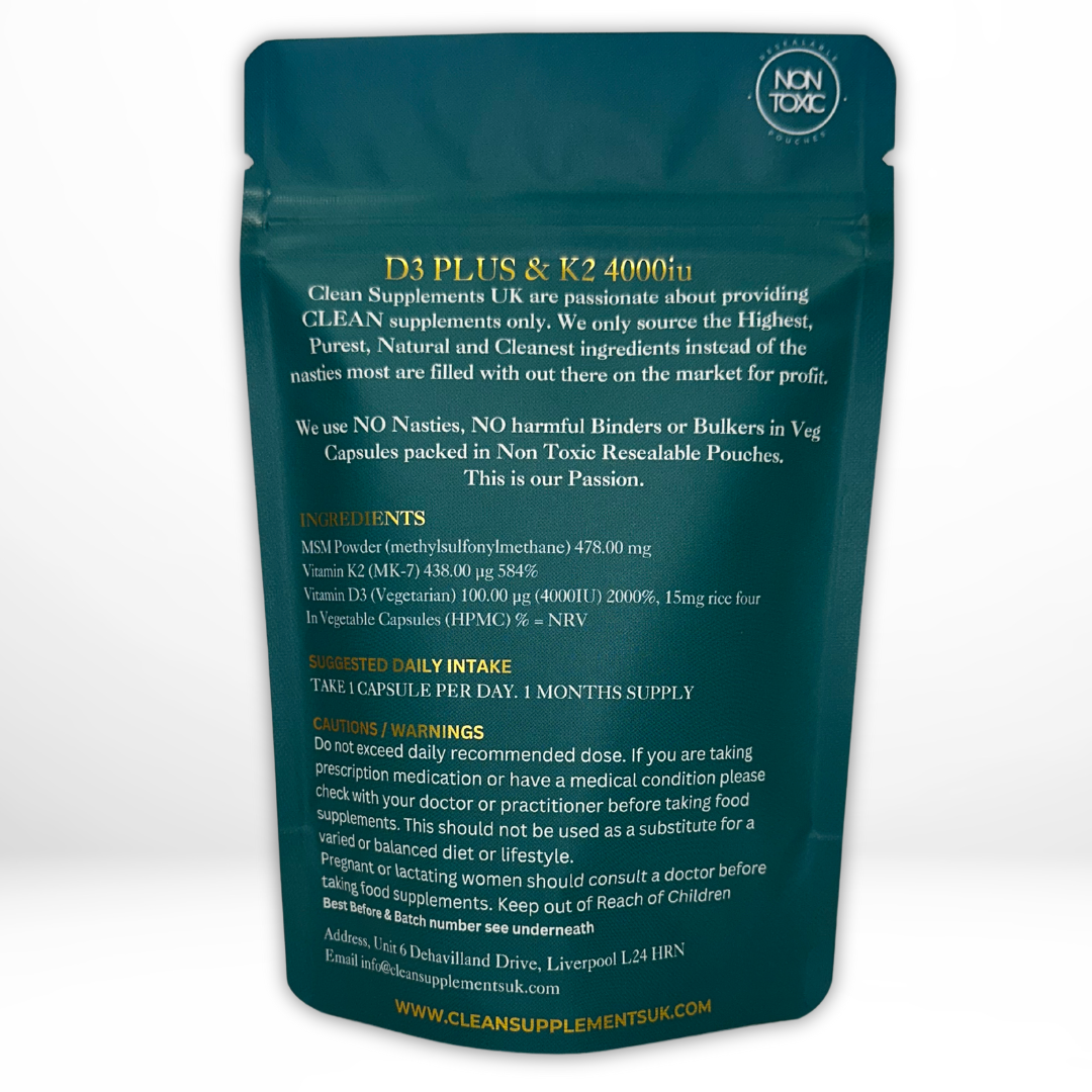 Vitamin D3 + K2 Complex – Bone, Heart & Immune Support | Clean UK-Made Formula