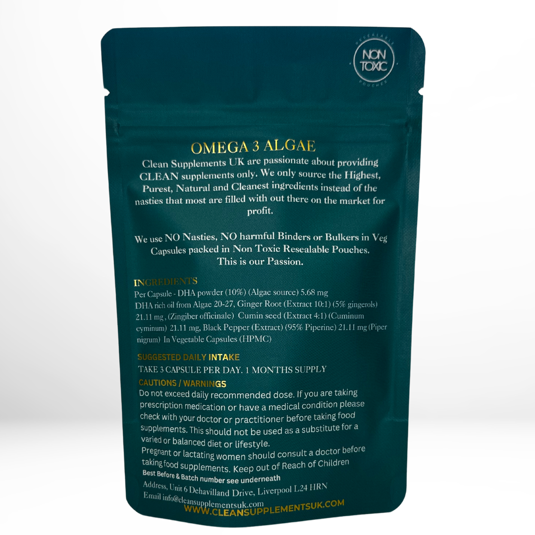 Omega-3 Algae DHA | Vegan EPA + DHA for Heart, Brain & Eye Health | Clean UK-Made Supplement