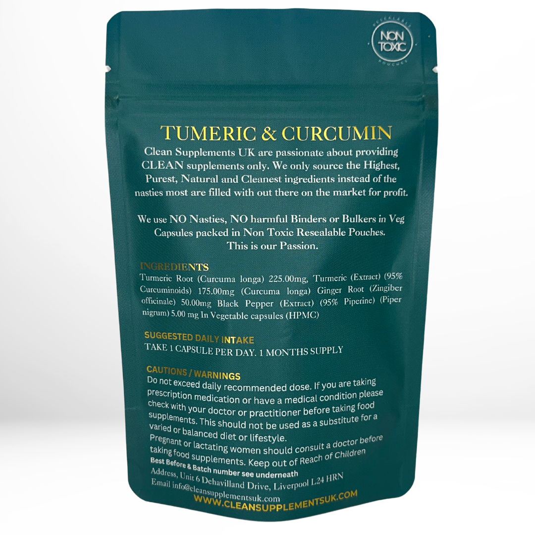 Turmeric & Curcumin 95 % Curcuminoids + Black Pepper & Ginger | Anti-Inflammatory Joint & Immune Support | Clean UK-Made Formula